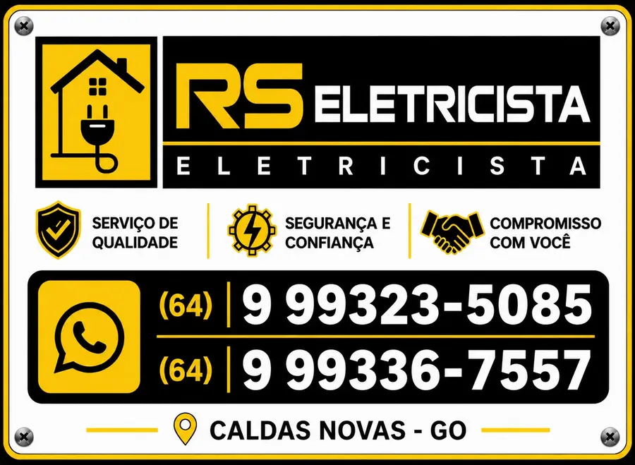 RS Eletricista em Caldas Novas, serviço de qualidade, segurança e confiança